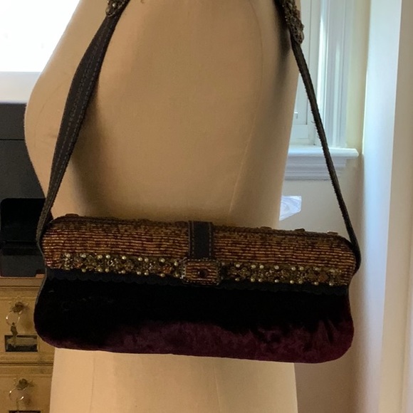 Mary Frances- Handbag- Vintage- Deep Purple- Hand Beaded - Picture 7 of 10